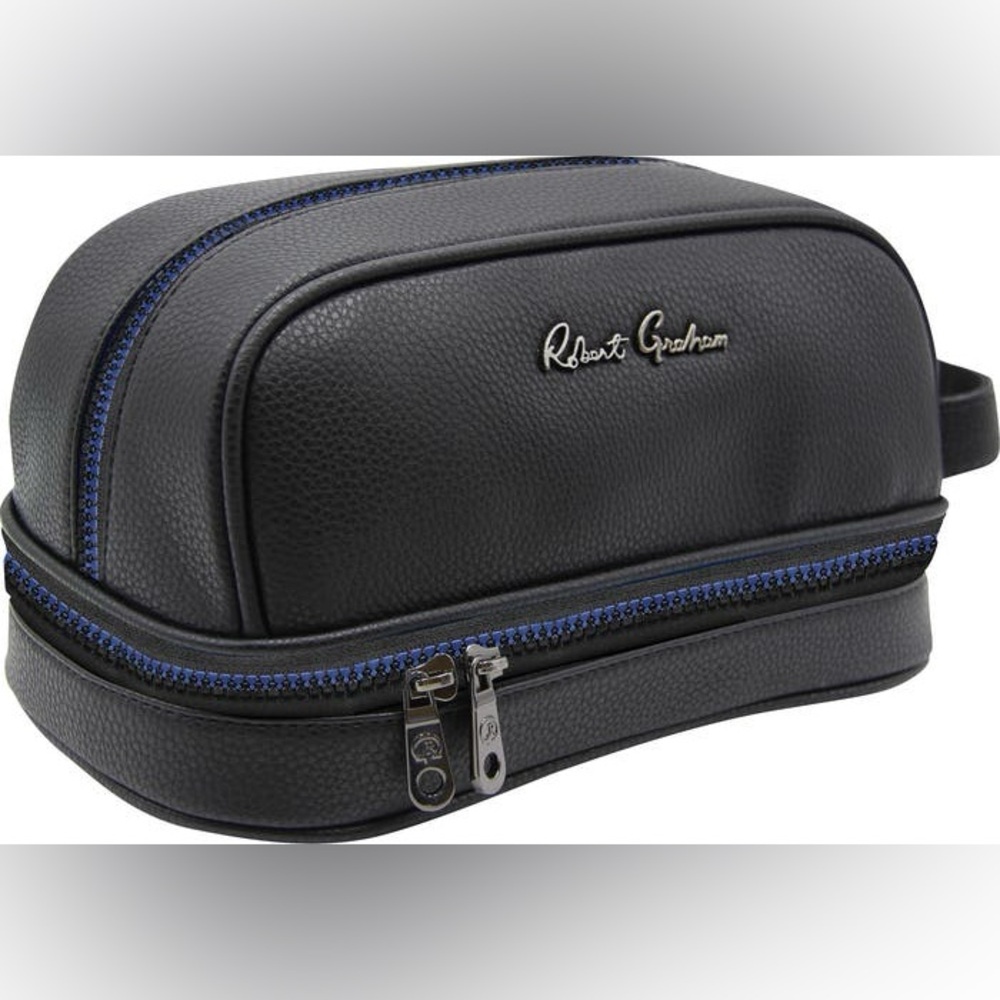New! ROBERT GRAHAM Black Fifth Element Dopp Kitt